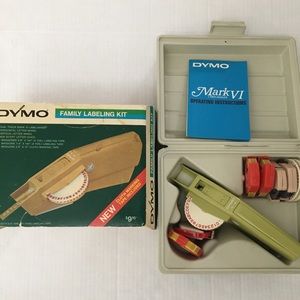 Vintage 1971 Dymo Family Labeling Kit with Case and Tape